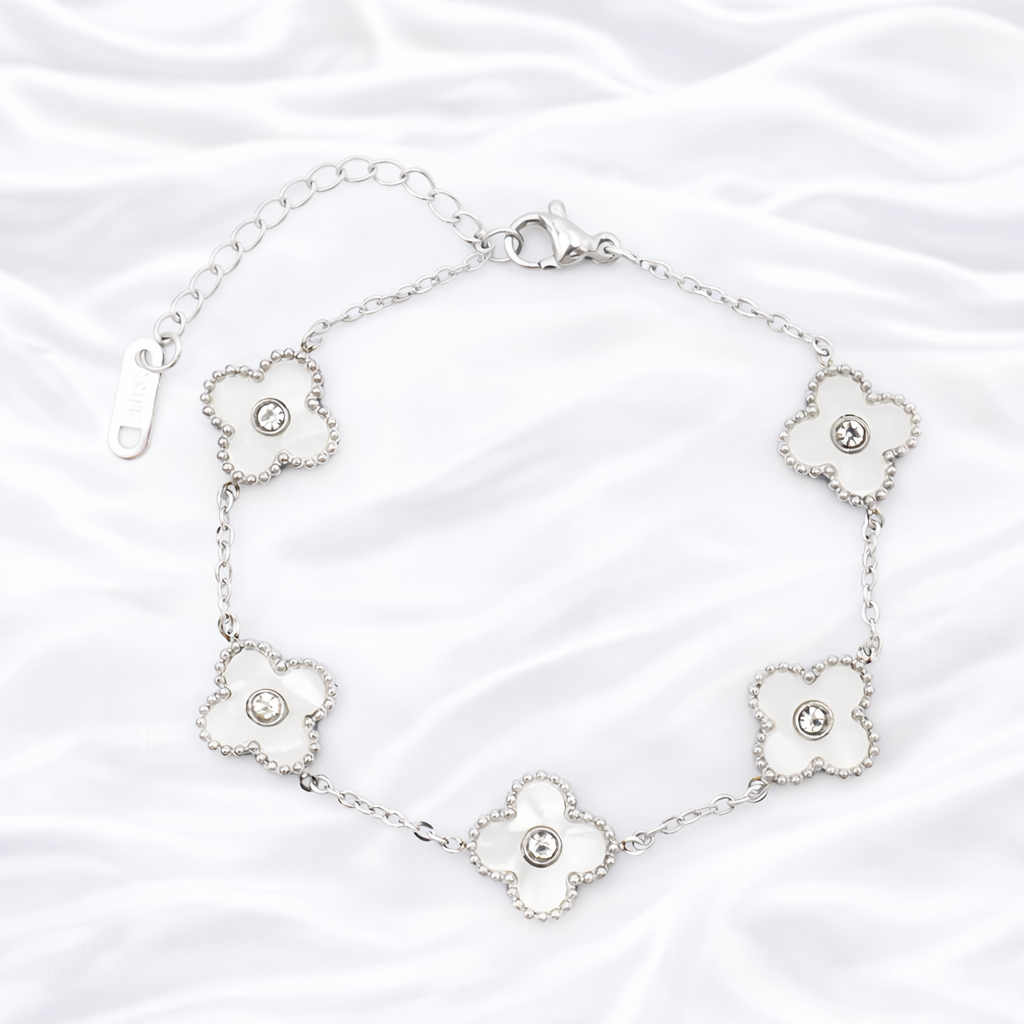White Blossom Crystal Bracelet