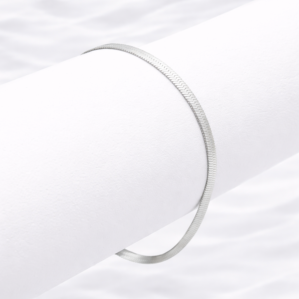 Silver Herringbone Bracelet