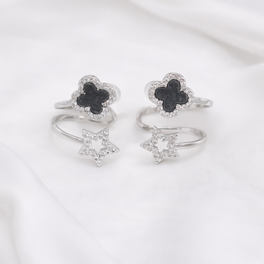 Naušnice “Elegant Duo” – Zvijezda & Clover Set