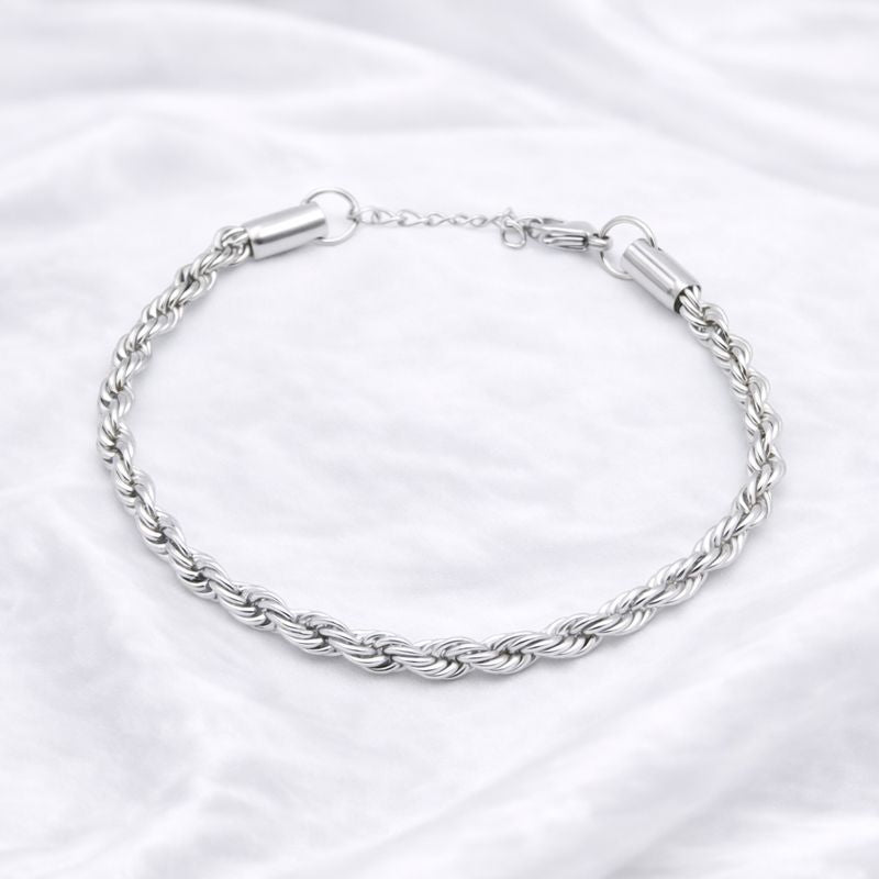 Silver Rope Chain Bracelet