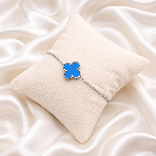 Blue Clover Charm Bracelet