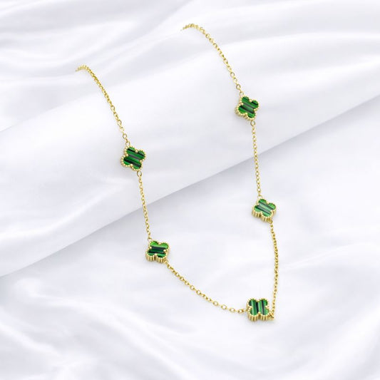 Emerald Clover Gold Necklace