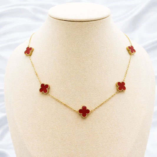 Red Clover Gold Necklace