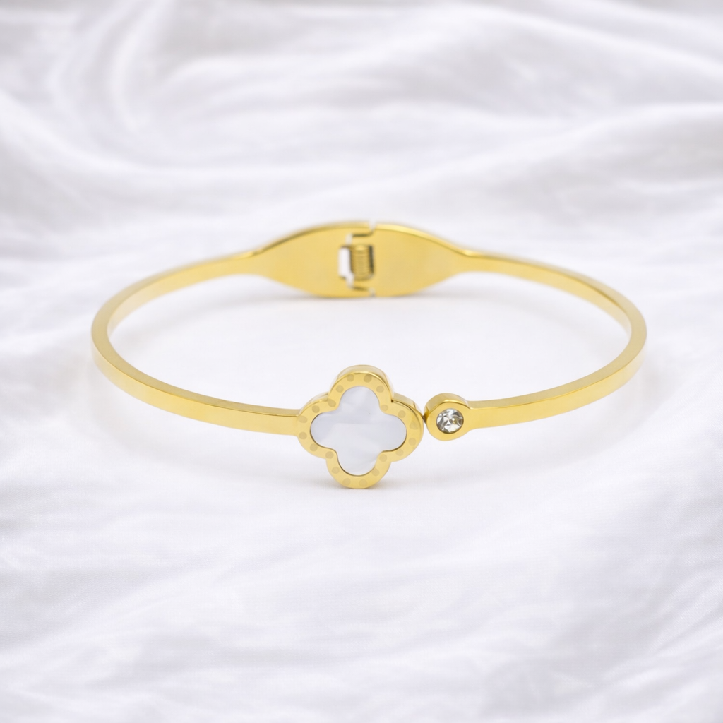 White Clover Shine Bangle