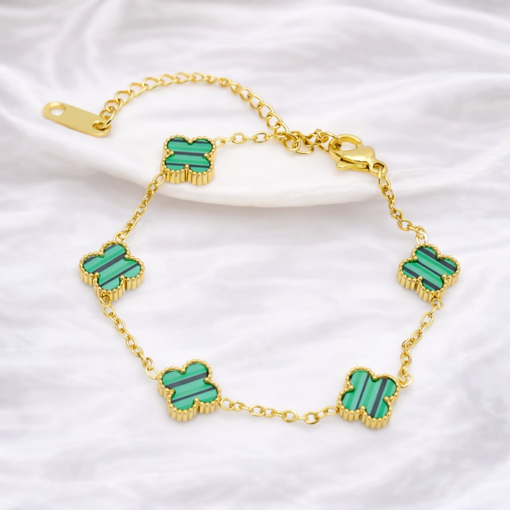 Green Charm Clover Bracelet
