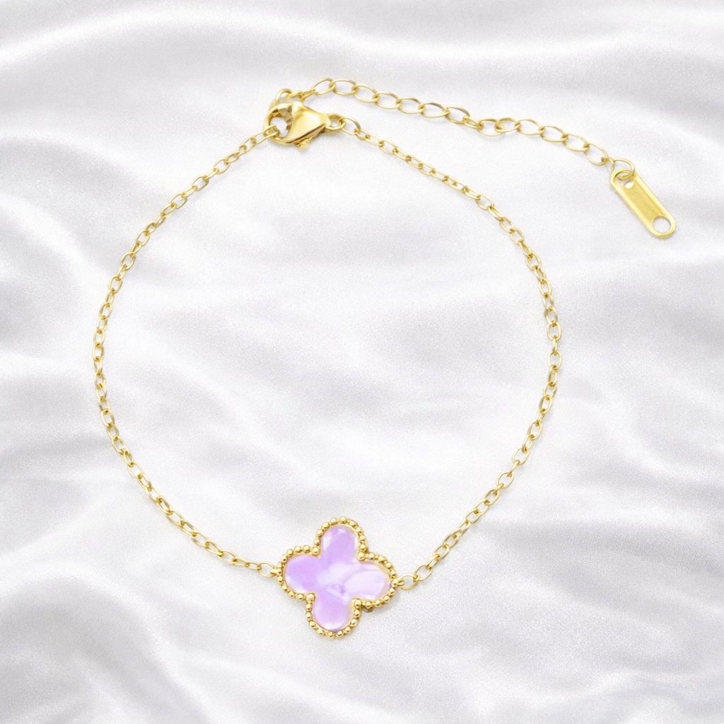 Lavender Clover Shine Bracelet