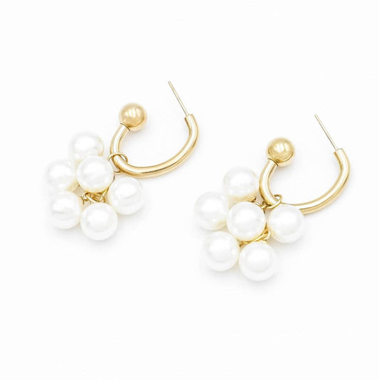Pearl Cluster Hoops