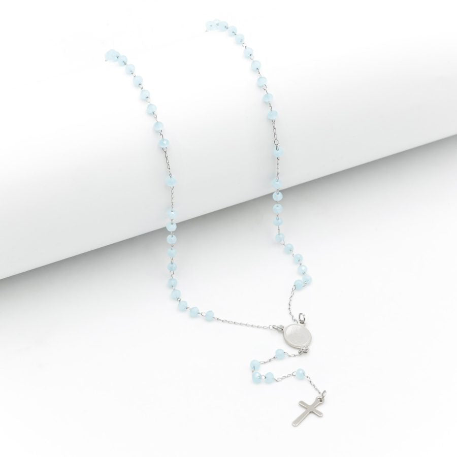 Krunica srebrna plave perle