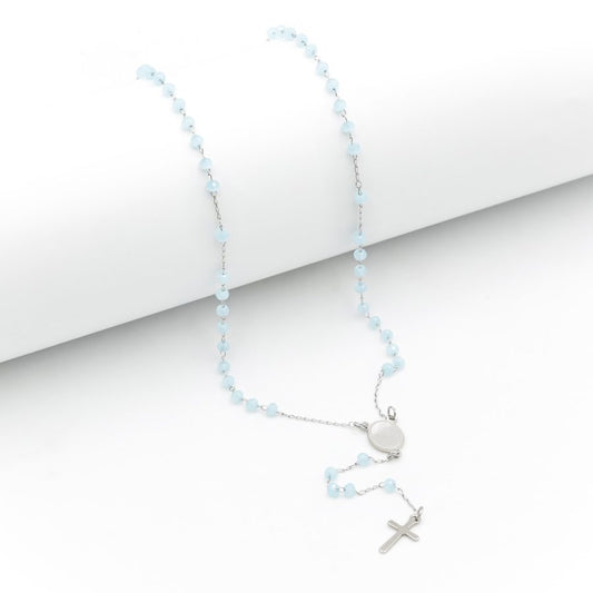 Krunica srebrna plave perle