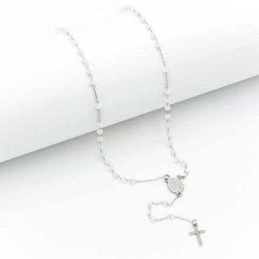 Krunica srebrna bijele perle