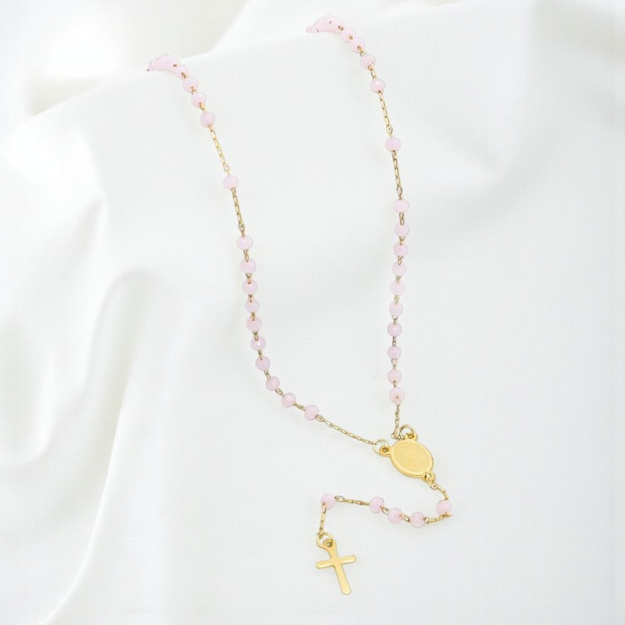 Krunica roza sa zlatnim perlama