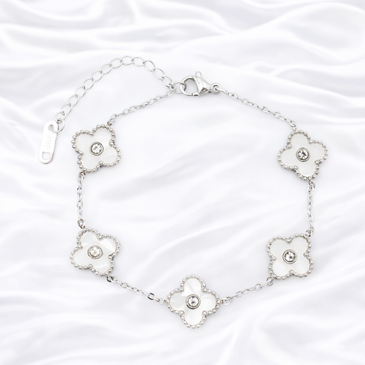White Blossom Crystal Bracelet
