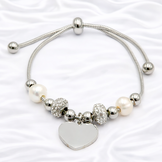 Pearl Heart Personal Bracelet