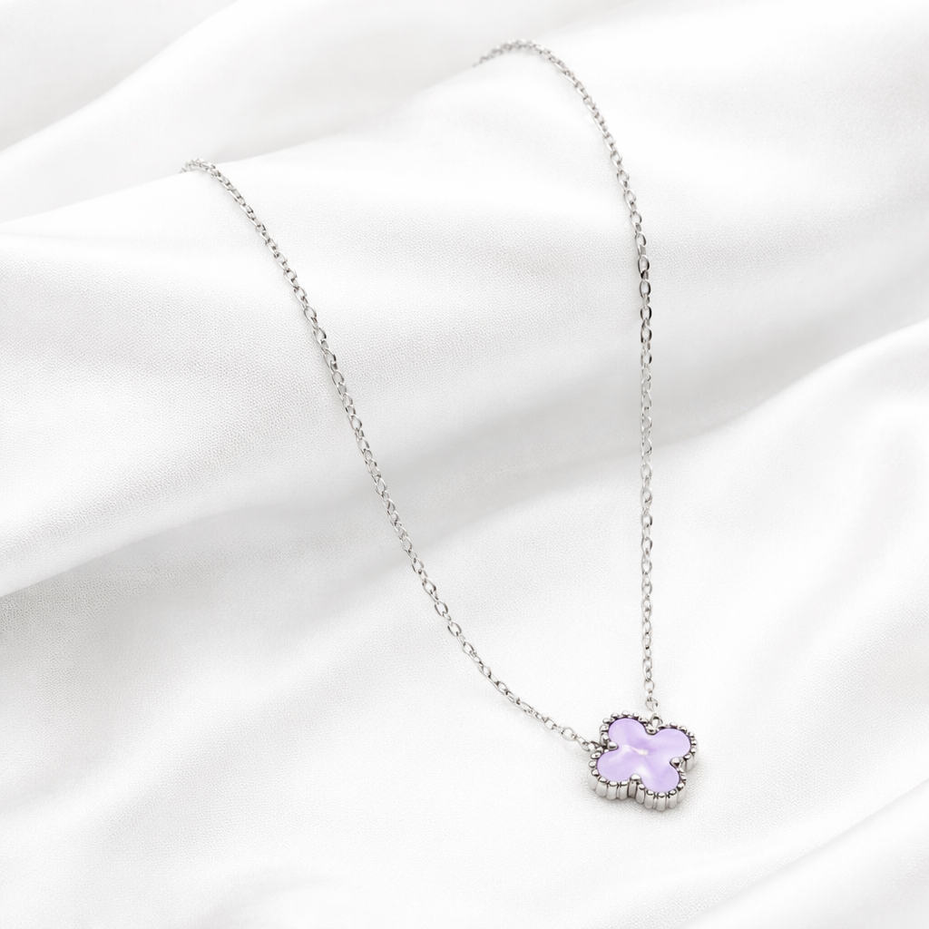 Lavender Clover Necklace