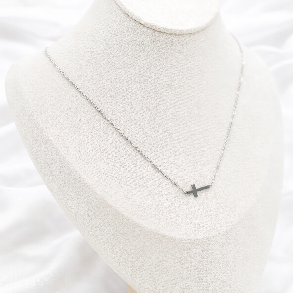 Minimal Cross Necklace
