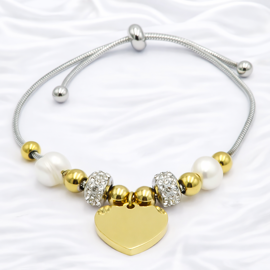 Gold Heart Custom Bracelet